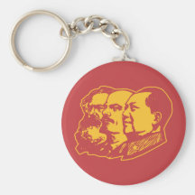 Portrait de Marx Lénine Mao Porte-clefs