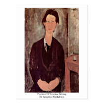 Portrait de Soutine se reposant par Amedeo Modigli cartes postales