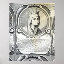 Portrait de St.Jadwiga Affiche