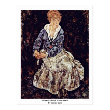 Portrait d'Édith Schiele posé par Schiele Egon Carte Postale