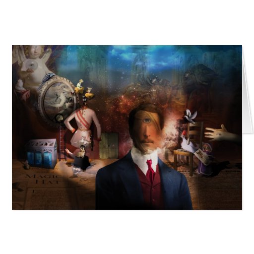 Portrait Du Magicien - A portrait of a Magician Greeting Card