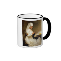 Portrait d'une infirmière de la Croix-Rouge Tasses