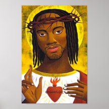 Portrait noir de Jésus Posters