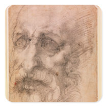 Portrait of a Bearded Man Square Sticker