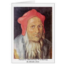 Portrait Of A Bearded Man With Red Cap Card