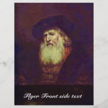 Portrait Of A Bearded Old Man By Rembrandt Custom Flyer