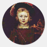 Portrait Of A Boy (Titus Rembrandt'S Son?) Round Sticker