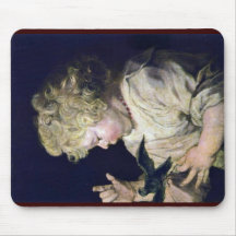 Portrait Of A Child With Bird By Dyck Anthonis Van Mousepads