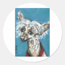 Portrait of a Chinese Crested Dog Stickers