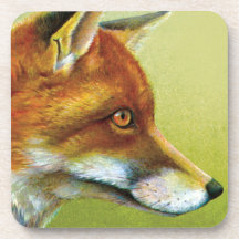 Portrait of a fox fine art set of 6 coasters