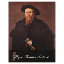 Portrait Of A Gentleman With Gloves By Lotto Loren Full Color Flyer