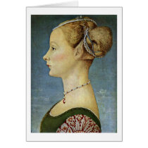 Portrait Of A Girl By Piero Del Pollaiolo Card