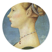 Portrait Of A Girl By Pollaiuolo Piero Stickers