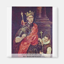 Portrait Of A King (King St.?) By Greco El Magnet