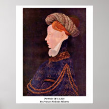 Portrait Of A Lady By Franco-Flemish Masters Print
