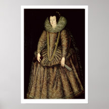 Portrait of a Lady in Elizabethan Dress Poster