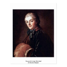 Portrait Of A Lady With Muff By Boucher François Postcard