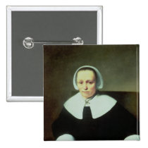 Portrait of a Lady with White Collar and Cuffs buttons