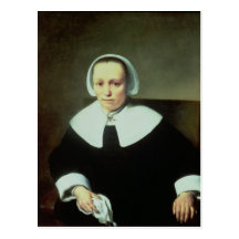 Portrait of a Lady with White Collar and Cuffs Postcards