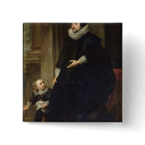 Portrait of a Nobleman and his Child Pinback Buttons