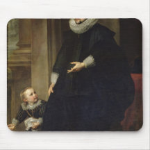 Portrait of a Nobleman and his Child Mouse Pads