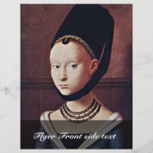 Portrait Of A Young Girl By Christus Petrus Personalized Flyer