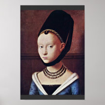Portrait Of A Young Girl By Christus Petrus Posters