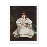 Portrait of a Young Girl Holding a Pet Rabbit Post Card