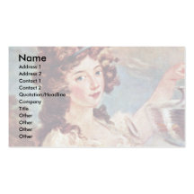 Portrait Of A Young Lady With Goldfish Business Card Template