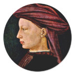 Portrait Of A Young Man In Profile By Masaccio (Be Round Sticker