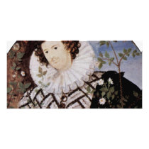 Portrait Of A Young Man Under Roses Oval Detail Photo Card