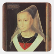 Portrait of a Young Woman, 1480 Square Stickers