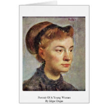 Portrait Of A Young Woman By Edgar Degas Cards