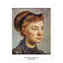 Portrait Of A Young Woman By Edgar Degas Post Cards