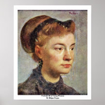 Portrait Of A Young Woman By Edgar Degas Print