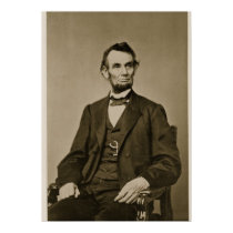 Portrait of Abraham Lincoln (1809-65) (b/w photo) posters