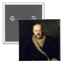 Portrait of Aleksandr Ostrovsky  1871 Pinback Buttons