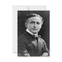 Portrait of American Magician Harry Houdini Custom Invites