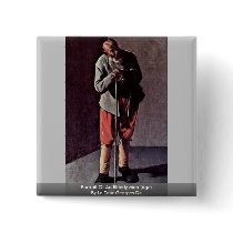 Portrait Of An Elderly Man (Age) By La Tour George Pinback Button