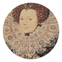 Portrait Of An Unknown Lady Oval By Nicholas Hilli Stickers