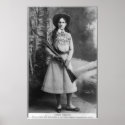 Portrait of Annie Oakley born Phoebe Ann Mosey posters