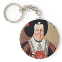 Portrait Of Barbe De Preux By Meister Der Barbe De Key Chain
