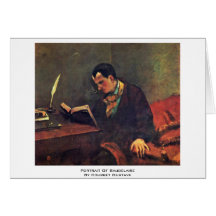 Portrait Of Baudelaire By Courbet Gustave Greeting Cards