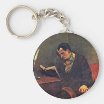 Portrait Of Baudelaire By Courbet Gustave Keychain