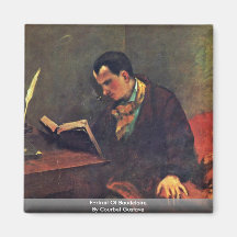 Portrait Of Baudelaire By Courbet Gustave Magnets
