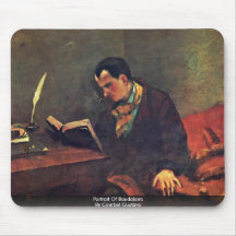 Portrait Of Baudelaire By Courbet Gustave Mousepads