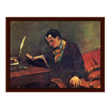 Portrait Of Baudelaire By Courbet Gustave Postcard