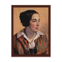 Portrait Of Caroline Arnold By Menzel Adolph Von Postcard