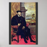 Portrait Of Charles V, The Armchair By Traditional Print
