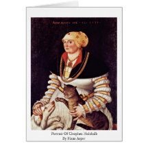 Portrait Of Cleophea Holzhalb By Hans Asper Card